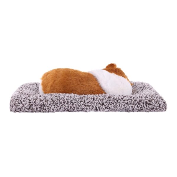 Tickles Sleeping Cat On Carpet Silicone Animal Toy for Kids Car Dashboard & Office Desk (Color: Orange & White Size: 8 cm)