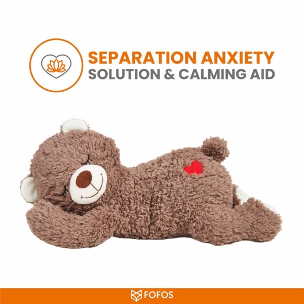 71LzYJIboL._SL1500_.jpg BarkButler x FOFOS Heartbeat Bear - Plush Toys for Dogs, Interactive Dog Toys for Medium Dogs (0-20kgs) - Brown