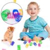 squishy 28pcs Cat Springs,Spring Toy, Cat Toys Interactive for Indoor Play, Colorful Plastic Coils to Stimulate Hunting Instincts