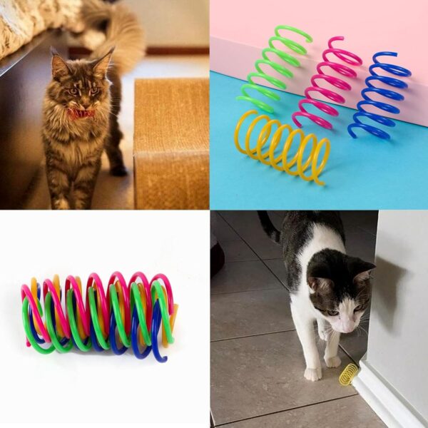 squishy 28pcs Cat Springs,Spring Toy, Cat Toys Interactive for Indoor Play, Colorful Plastic Coils to Stimulate Hunting Instincts