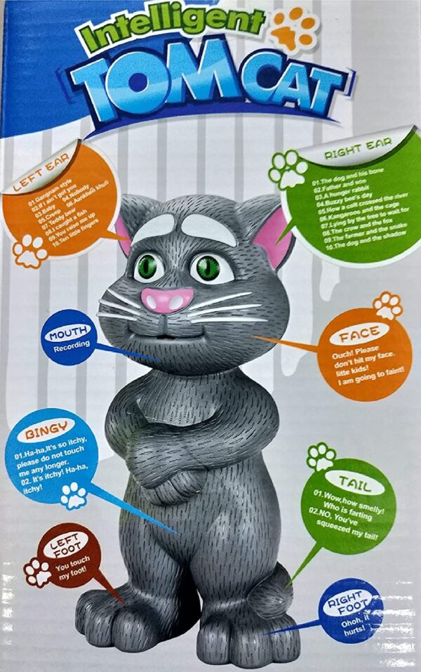 VGRASSP Repeating Words Talking Tom Cat Toy for Kids with Songs and Stories in Funny Tone (Talking Cat) - Color as per Stock