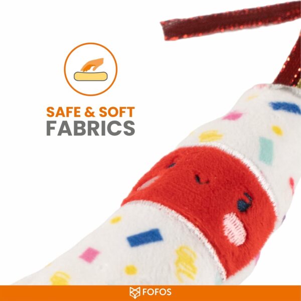 Barkbutler x Fofos Birthday Drink Cat Toy - US Grade Organic Catnip, Multicoloured Textured Toys for Cats, Cat Accessories with Super Soft Fabrics & Ribbons - Perfect as Kitten Toys, Cat Toys
