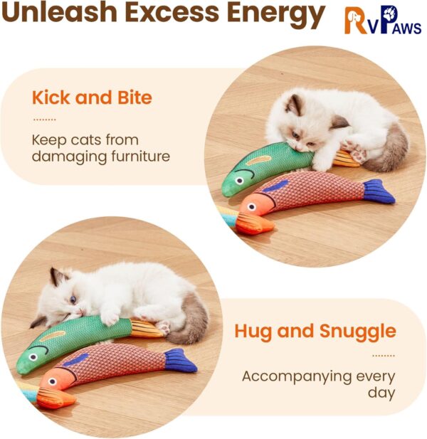 71O4ngL1SL._SL1500_.jpg RvPaws Catnip Fish Toys for Cats,1 Pcs Pack Catnip Toy Interactive Plush for Indoor Cats Toys with Bell - Scratch Chewing Teeth Grinding Pillow Cleaning Kick Bite Resistant for Kitten Toy