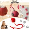 WELLXUNK, Chewie Rolling Ball, Interactive Cat Toys Rolling Ball, Dog Toy Indestructible, Interactive Dog Balls Toy with USB Rechargeable, Smart Automatic Rolling Balls for Small, Medium Dogs