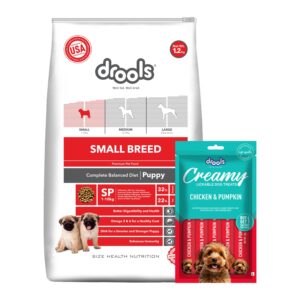 Drools Small Breed Puppy Dog Food, 1.2kg + Free Creamy Dog Treat (75g)