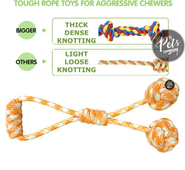 The Pets Company Natural Tug Ball with Knot Dog Rope Toy for Aggressive Chewers, Dental Tug Dog Toys for Medium & Large Dogs