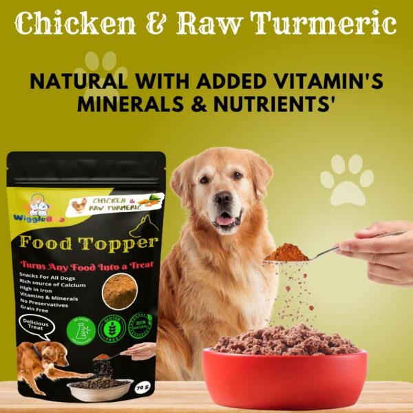 71OaaGdKAPL._SL1080_.jpg Magical Dog Food Topper || Joy of Best Taste || Chicken & Raw Turmeric Flavour || Grain Free & Protein Rich || Anti Oxident || 70g