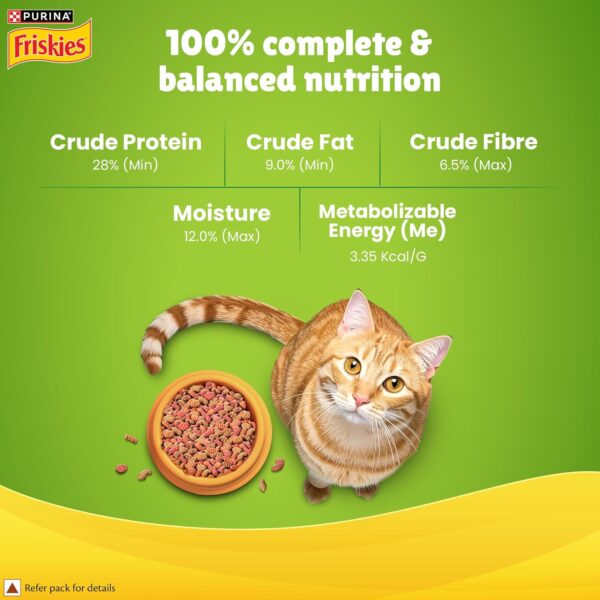 PURINA, FRISKIES Indoor Delights Adult Dry Cat Food, 1 kg, Contains Salmon, Tuna, Chicken and Vegetables Flavours