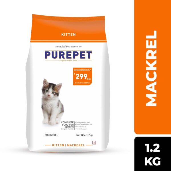 Purepet Kitten Mackerel Dry Cat Food 1.2kg