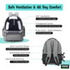 71PeFq4QqoL._SL1500_.jpg Buraq Bubble Transparent Window Cat Backpack Carrier, Breathable & Ventilated, Comfortable & Spacious for Cats, Durable & Stylish Design (Grey)
