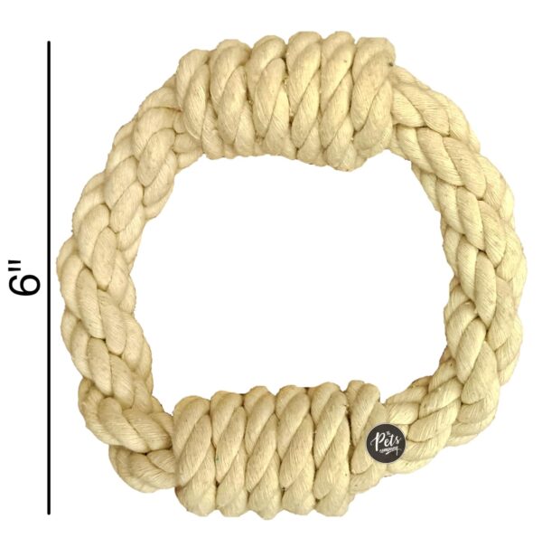 The Pets Company Natural Ring Dog Rope Toy for Puppy Teething, Rope Dog Toys for Small Dogs & Puppies