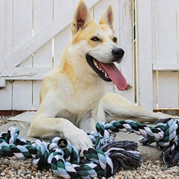 71QaperUwL._SL1500_.jpg PSK PET MART Large Dog Rope Toys for Aggressive Chewers - Cotton Rope Dog Chew Toys for Tug of War and Training