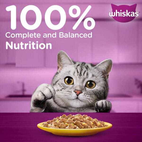 71QtXh374nL._SL1500_.jpg Whiskas Adult (1+ Years) Wet Cat Food, Chicken in Gravy, 80 g (Pack of 14), Hydrating Food Made With Real Chicken, 100% Complete & Balanced Nutrition for Adult Cats