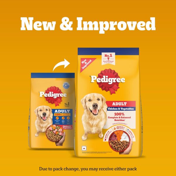 71QuKFfxeuL._SL1500_.jpg Pedigree Adult Dry Dog Food, Chicken & Vegetables, 10 kg, Contains 37 Essential Nutrients, 100% Complete & Balanced Food for Adult Dogs