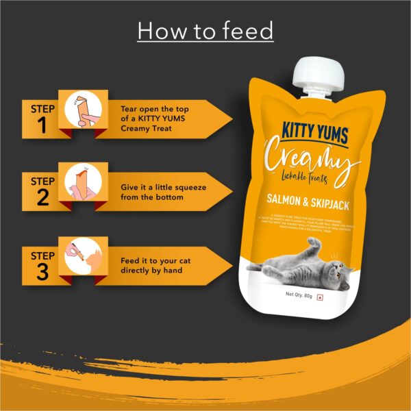 Kitty Yums Creamy Salmon&Skipjack Cat Treat (80G X12),960G Pack,All Life Stages