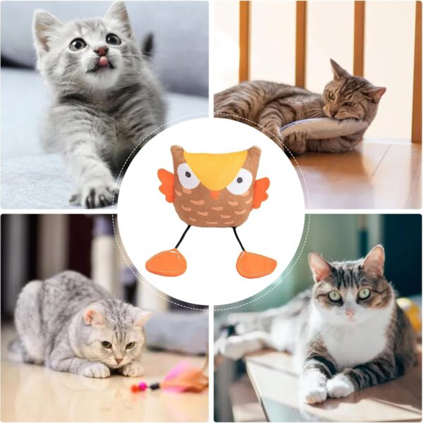 The Pets Company Fun Plush Cat Toys, Cats Hunting Mouse Teaser Toys, Bite Proof Cat Play Toy, Interactive Mice, Rat, Soft Mouse Toy for Cats & Kittens - Spooky Owl (Color May Vary)