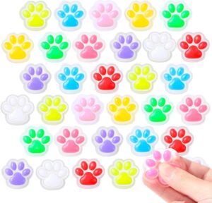 5pcs Mini Squeeze Squishy Toys, Colorful Cat Paw Fidget Sensory, Cute Soft Stress Reliever Anxiety Pinch for Kids