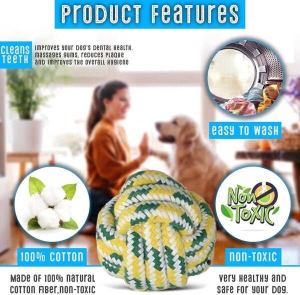 Foodie Puppies 7-in-1 Combo of Cotton Rope Toys for Small Dogs and Puppies - (2Knot, Slipper, Cornstick, Tennis, Handle Ball, Cotton Ball & Carrot) | Teething & Training Rope Chew Toy (Color May Vary)