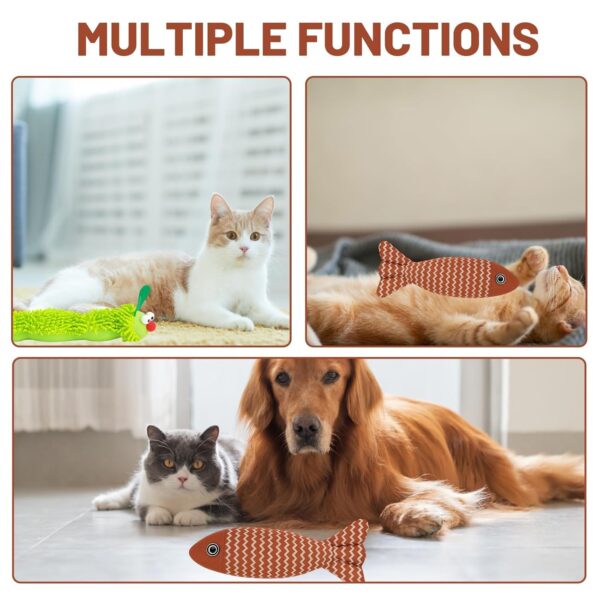 Catnip Toys for Cats, 2PCS Kitten Toys with Catnip, Catnips Cat Toys for Indoor Cats & Kittens, Interactive Plush Caterpillar & Fish, Teething Relief & Boredom Buster, Natural Catnips Attraction