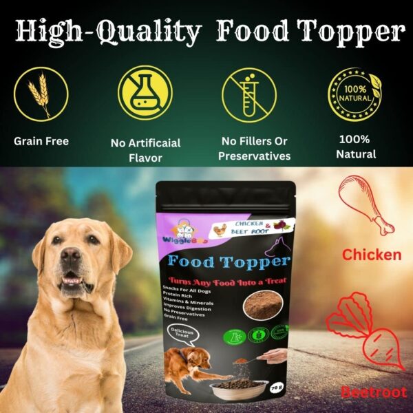 71ReinhpROL._SL1080_.jpg Magical Dog Food Topper || Joy of Best Taste || Chicken & Beet Root Flavour || Grain Free & Protein Rich || Super Energy Food || 70g