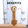 Dog Toy with Sound - Plush Chew & Squeaker & Crinkle Toy - Interactive Chew Toy - Non-Toxic Play Dog Toy - Small Medium & Large Dogs - Long Neck Toys for Dogs (Long Neck Bear (Brown))
