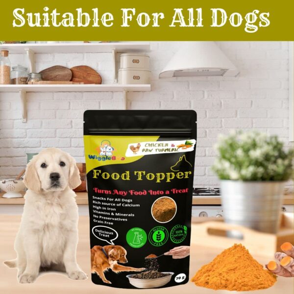 71S3JdVX4uL._SL1080_.jpg Magical Dog Food Topper || Joy of Best Taste || Chicken & Raw Turmeric Flavour || Grain Free & Protein Rich || Anti Oxident || 70g