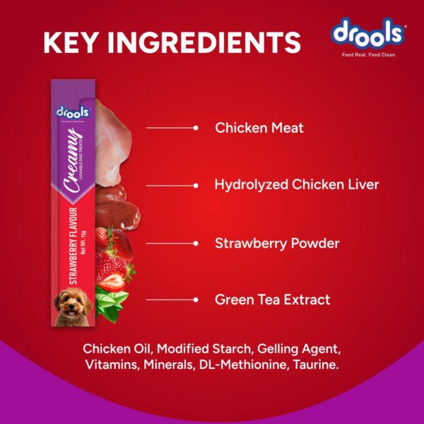 71ST7idTvYL._SL1500_.jpg Drools Dog Treats, Creamy Strawberry 5 Sticks Tasty & Nutritious Snack for All Breeds, (15g x5),75g, All Life Stages