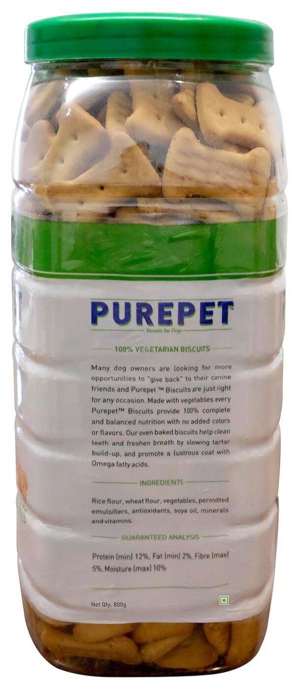 PUREPET Dog Biscuit Treats 100% Vegetable Flavour for All Life Stages 800Gm Pack