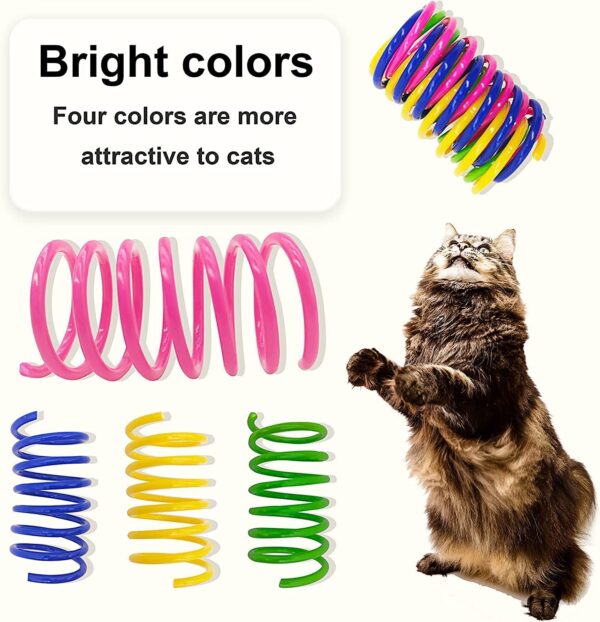 8 Pcs Interactive Cat Toys - Durable Plastic Coils, Colorful Springs For Indoor Cats - Active Play For Swatting, Biting, Hunting