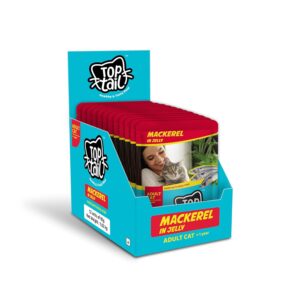 Wet Cat Food Jelly Form | for 1+ Year Adult Wet Cat Food Jelly Form | for 1+ Year Adult Cat Food High Protein & Omega 3, Healthy Skin & Coat | No Artificial Preservatives | (85g Each Pack) (Pack of 12, Mackerel)