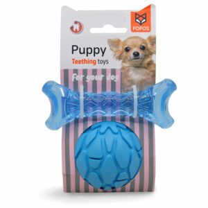 BarkButler x FOFOS Milk Bone & Ball Puppy Teething Toys BarkButler x FOFOS Milk Bone & Ball Puppy Teething Toys Set - Puppy Toy Natural Rubber, Squeaky Toys for Dogs, Dog Toys for Medium Dogs (5-20kgs) - Blue