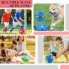 Dog Flying Saucer Disc, Outdoor Flat Throw Toy, Changeable Shape Pet Ball, Medium Large Dogs, Decompression Bouncy Ball (Red)