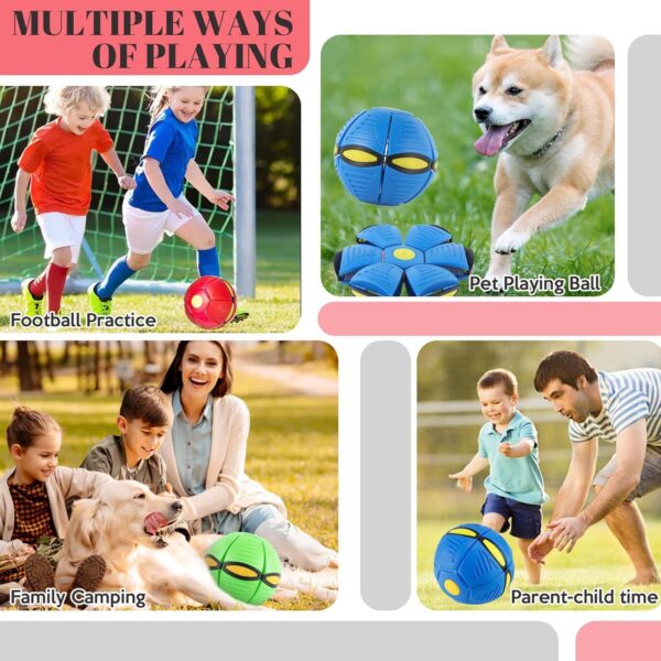 Dog Flying Saucer Disc, Outdoor Flat Throw Toy, Changeable Shape Pet Ball, Medium Large Dogs, Decompression Bouncy Ball (Red)