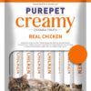 Purepet Creamy Lickable Cat Treats,Real Chicken 360Gm(15g x24 Pcs)| Rich in Protein,Taurine for Heart & Vision,Ideal for Training and Bonding, Promotes Hydration| Treats for Kitten and Adult Cats