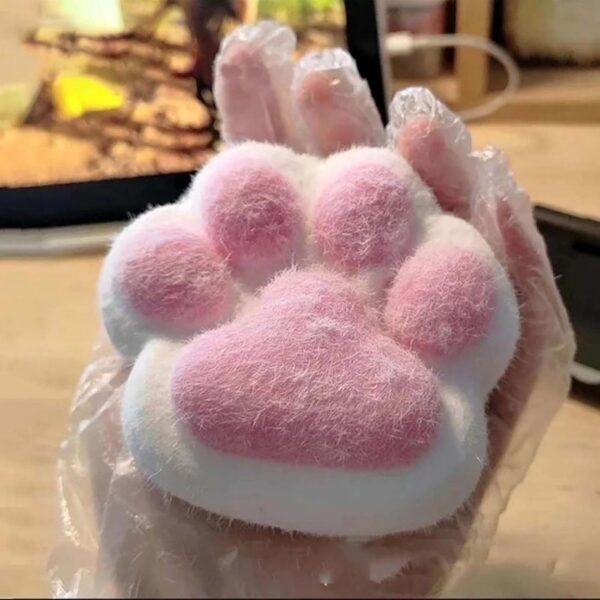 Taba Squishy, Super Soft Large Fufu Squishy Cat Paw, Stress Relief Toys Adults, Fidget Toys Adults, Pink and White Cat Paw Design, Soft and Durable Squishy Toy