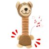 Dog Toy with Sound - Plush Chew & Squeaker & Crinkle Toy - Interactive Chew Toy - Non-Toxic Play Dog Toy - Small Medium & Large Dogs - Long Neck Toys for Dogs (Long Neck Bear (Brown))