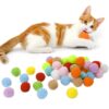 RAMONI Interactive Cat Ball Launcher, Cat Ball Toys, Launcher with 30pcs Soft Plush Balls Silent Smart Play Toy Shooting Toy Funny Interactive Cat Toys for Indoor Training Exercise Playing
