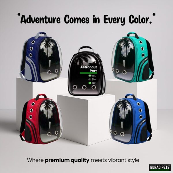 71W3Pm9uWDL._SL1500_.jpg Buraq Astronaut Pro Pet Carrier Backpack (41L x 32W x 26H cm) – Transparent Bubble Capsule Design, Airline-Approved, Breathable & Ventilated Travel Bag for Cats