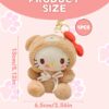 Plush Keychain Featuring a Cute Plush Bear Head Cat Perfect for Bags Purses Or As a Soft Toys Plush Toys Gift for Women Girls