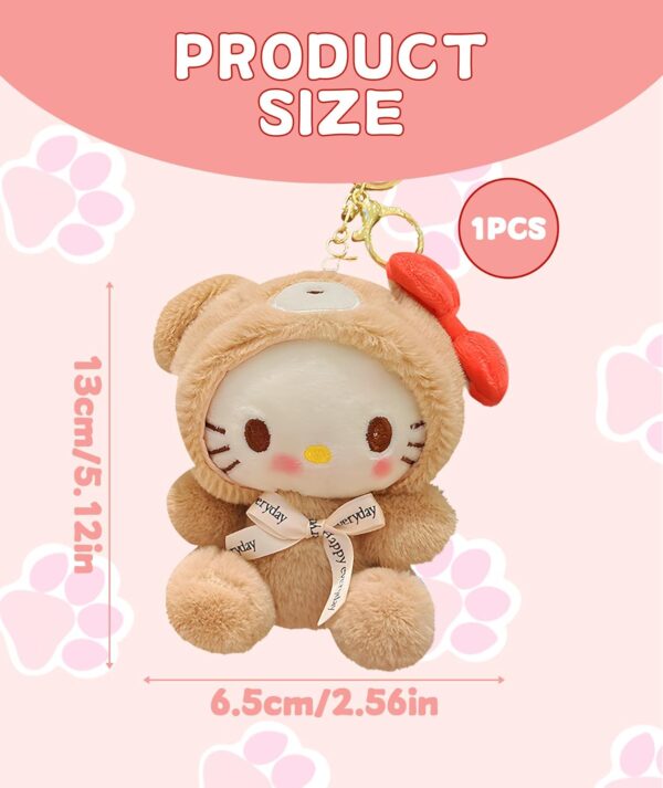 Plush Keychain Featuring a Cute Plush Bear Head Cat Perfect for Bags Purses Or As a Soft Toys Plush Toys Gift for Women Girls