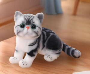 Tickles Cute Cat Soft Stuffed Plush Animal Toy for Kids Boys & Girls Birthday Gifts (Color: Grey Size: 20 cm)