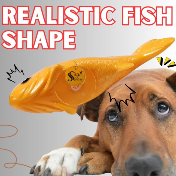 71WLCX3QoGL._SL1485_.jpg Sage Square Squeaky Rubber Fish Toy for Dogs & Cats: Unleash The Chew Cravings with Loud Squeak, Entertained for Hours, Interactive Rubber Toy, Tugs and Squeezes, Barking Glees, Fun with Fish