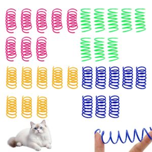 squishy 28pcs Cat Springs,Spring Toy, Cat Toys Interactive for Indoor Play, Colorful Plastic Coils to Stimulate Hunting Instincts
