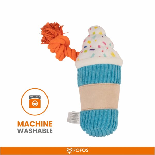 71Y1564Hr8L._SL1500_.jpg BarkButler x Fofos Birthday Drink Plush - Soft & Squeaky Toys for Dogs, Dog Toys for Medium Dogs (0-20kgs) - Multicoloured