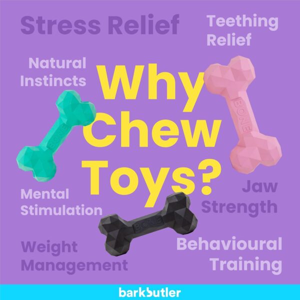 71YEZ3sIoXL._SL1500_.jpg BarkButler Chu The Bone Dog Toy - Green | Medium-Large Dogs(10-30kg) | Durable & Treat-Dispensing | Gentle on Teeth & Gums | 100% Natural Rubber | Non-Toxic | Suitable for All Dog Breeds