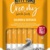Kitty Yums Creamy Lickable Cat Treats,Salmon & Skipjack,360Gm(15g x24 Pcs)| Rich in Protein,Taurine for Heart,Ideal for Training and Bonding, Promotes Hydration|Treats for Kitten and Adult Cats