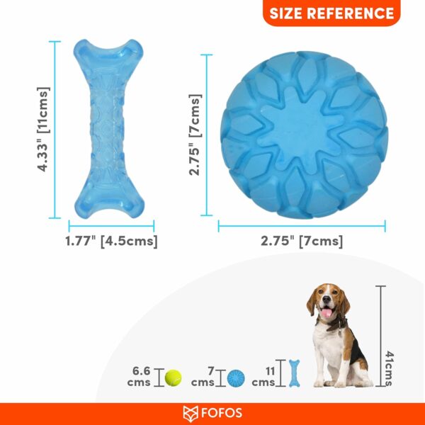 71YY6034YS._SL1500_.jpg BarkButler x FOFOS Milk Bone & Ball Puppy Teething Toys Set - Puppy Toy Natural Rubber, Squeaky Toys for Dogs, Dog Toys for Medium Dogs (5-20kgs) - Blue