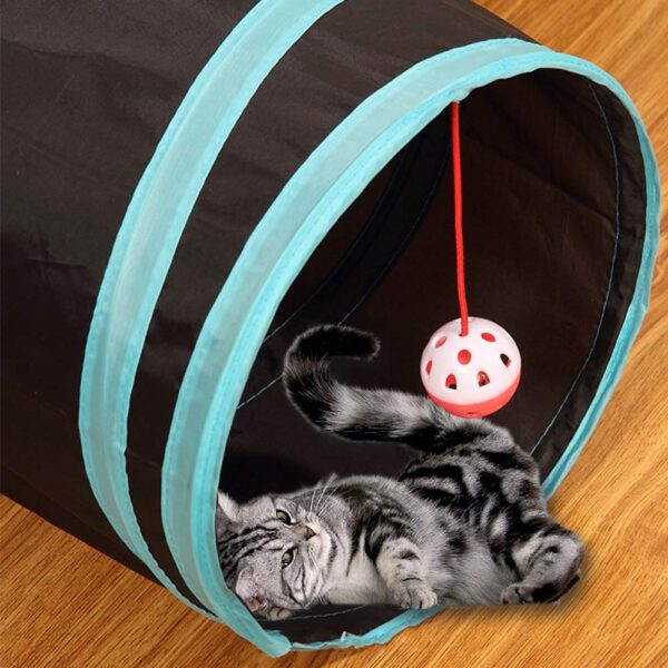 GUSTYLE Cat Tunnel Toy 5 Way, Collapsible Pet Play Tunnel Tube with Storage Bag for Cats, Puppy, Rabbits, Guinea Pig, Indoor and Outdoor Use