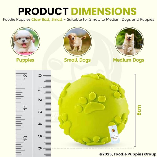 71Yy1NKGCL._SL1500_.jpg Foodie Puppies Latex Rubber Squeaky Dog Chew Ball Toy - (Claw Ball, Small) Durable and Safe Fetch Teething Dog Toy for Puppies and Small to Medium Dogs, Paw Design Helps to Clean Teeth (Diameter, 6cm)