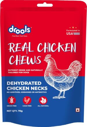 Drools Dog Treats, Dehydrated Real Chicken Chews Necks, 70g, All Drools Dog Treats, Dehydrated Real Chicken Chews Necks, 70g, All Life Stages, Bone